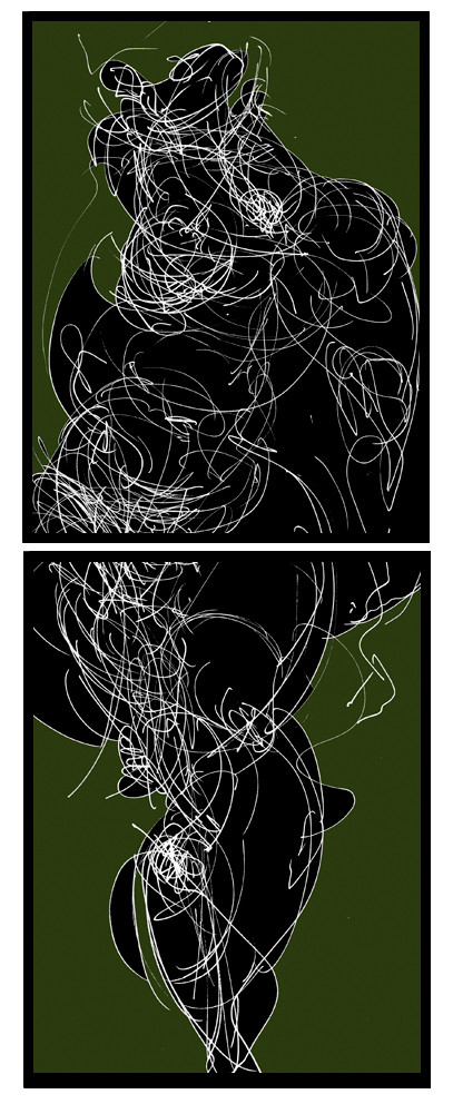 CL  MA 2DESSIN EN AVEUGLE, les yeux bandés, par touché du corps. Dessins repris scannés et travaillés sur palette graphique. Chaque image, au format 30 x 40, est imprimée par jet d'encres aux pigments.Les initiales désignent en premier celui qui dessine, en second, celui qui est dessiné80 X 30   octobre 2010 CL  MA 2DESSIN EN AVEUGLE, les yeux bandés, par touché du corps. Dessins repris scannés et travaillés sur palette graphique. Chaque image, au format 30 x 40, est imprimée par jet d'encres aux pigments.Les initiales désignent en premier celui qui dessine, en second, celui qui est dessiné80 X 30   octobre 2010