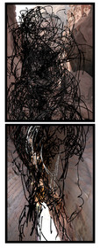 CL  BL 3DESSIN EN AVEUGLE, les yeux bandés, par touché du corps. Dessins repris scannés et travaillés sur palette graphique. Chaque image, au format 30 x 40, est imprimée par jet d'encres aux pigments.Les initiales désignent en premier celui qui dessine, en second, celui qui est dessiné80 X 30   octobre 2010
